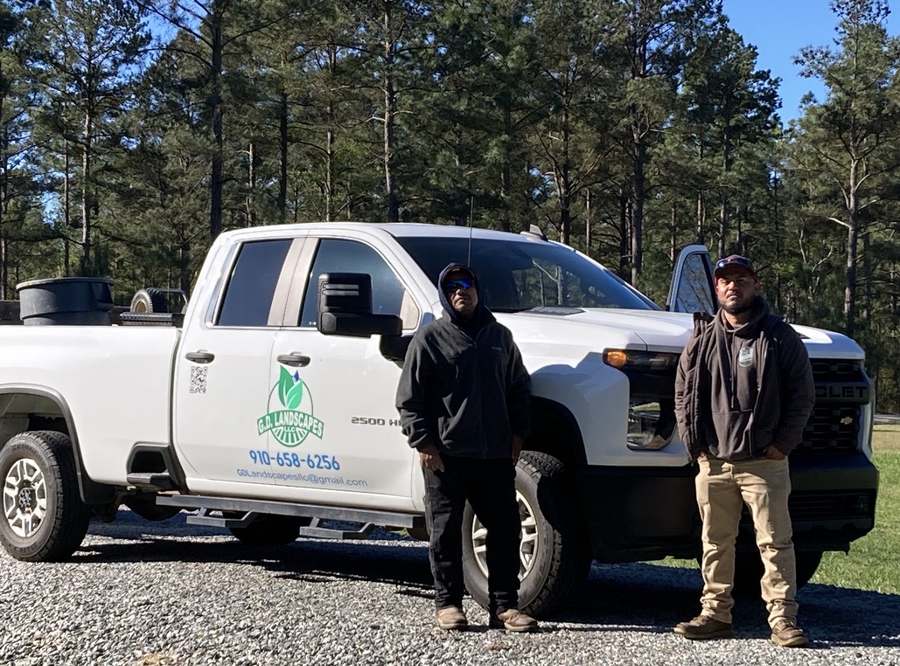 G.D. Landscapes crew working on a yard